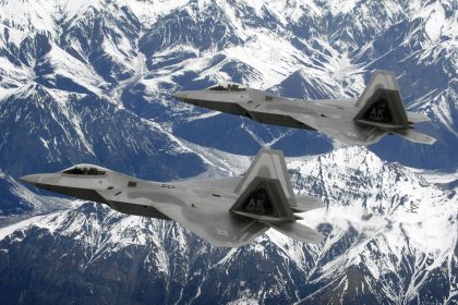 [Photo: F-22 Raptors fly over Alaska]