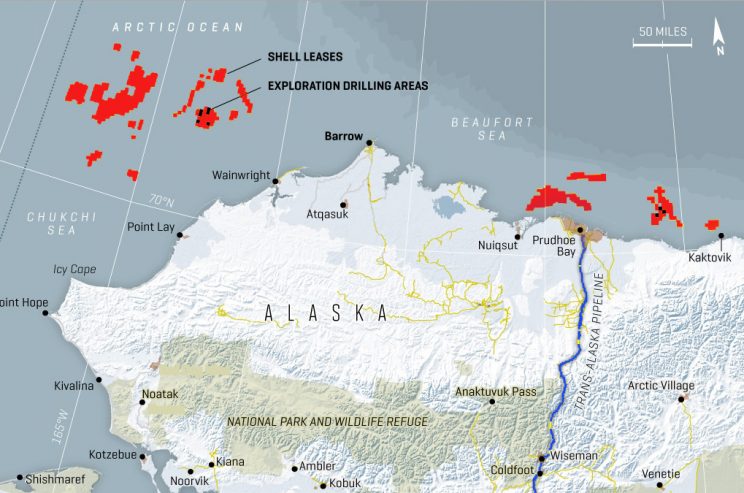 [Photo: Shell drilling areas]