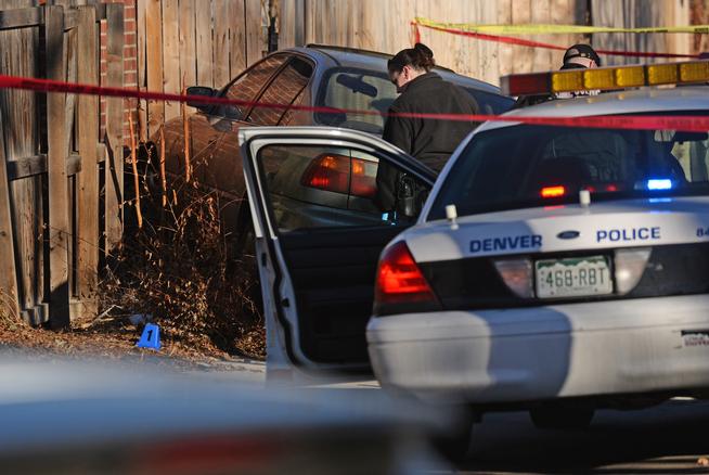 January 2015: The scene at which Denver Police officers fired into a car, killing 17-year-old Jessie Hernandez. Source: Denver Post