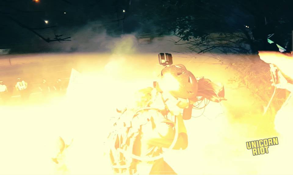 Not always dodging police grenades