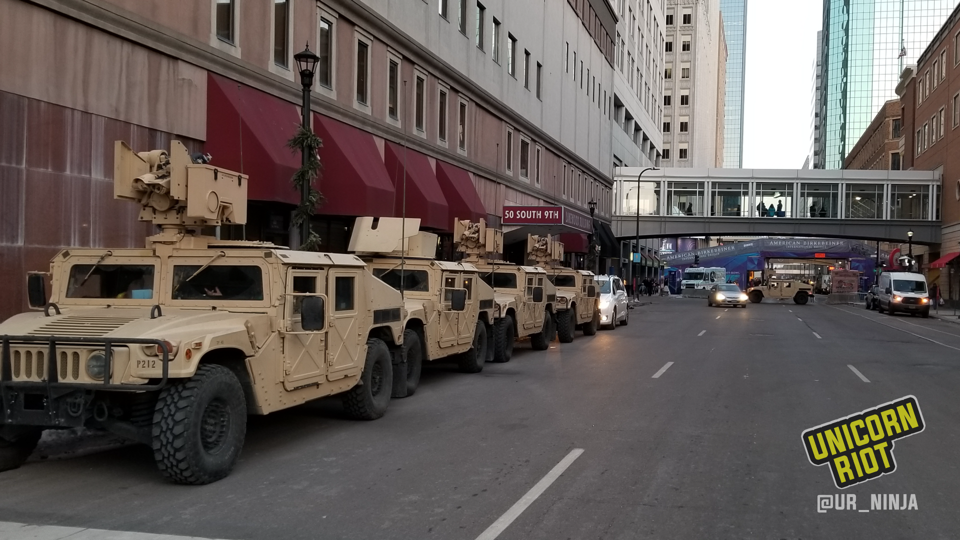 Humvees operated by the National Guard